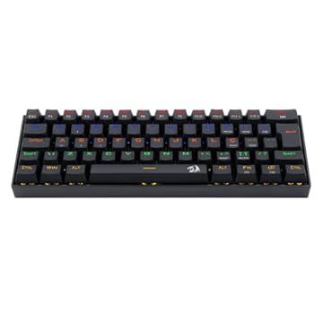 Redragon TECLADO GAMER MECANICO LAKSHMI RAINBOW PRETO SWITCH MARROM ABNT2
