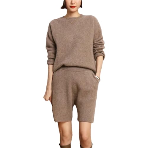 Costume pull et pantalon court ensemble tricoté chaud pour femme tendance