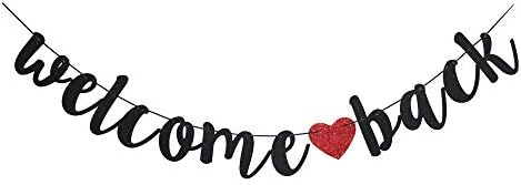Welcome Back Black Vintage Banner for First Day of School Teacher, Back to School Decor, Home/Classroom/Moving Away Party Sign Supplies image 4