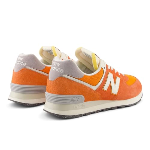 Image of New Balance Unisex 574 V2 70s Racing Sneaker,Gulf Red /Sea Salt,Men 12 / Women 13.5