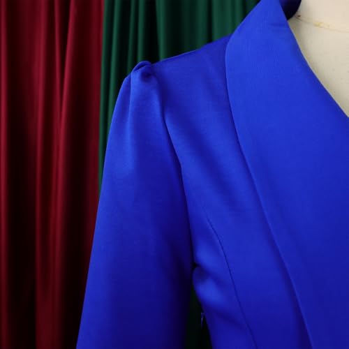 Stunning Royal Blue Women's Business Suit Set with Dress and Pants - Image 7