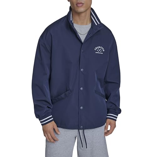 Champion Men's Flex Tech Rowing Club Coaches Jacket, Navy Peacoat, Medium - image 1