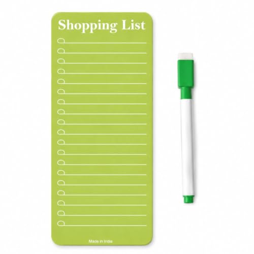 Image of Awestuffs Acrylic Shopping List Magnetic Dry Erase Board, Green