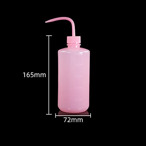 250ml+500ml Plastic Safety Wash Bottle, Pink Lab Squeeze Bottle with Narrow Mouth and Scale Labels, Squirt Bottle For Plant Flower Succulent Watering - 2 Packs