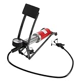 KAJNBN 1stück Multifunktionale Fußpumpe mit Manometer Rutschfestem Pedal Hochdruck ventil für Auto Motorrad Fahrradreifen Tragbarer Reifenluftdruckfüller für Vielseitige Anwendung