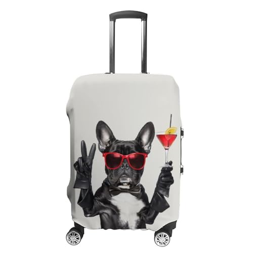 French Bulldog Sunglasses Travel Suitcase Protector Luggage Cover Protective Washable Anti-scratch Baggage Cover