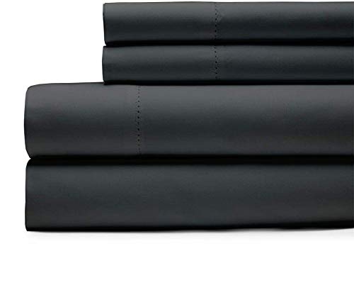 Beautify Bedding 100% Egyptian Cotton Sheet Set of 4 Piece 800 Thread Count (1 Flat Sheet, 1 Fitted Sheet with 15" Deep Pocket, 2 Pillowcases), (Dark Grey_Full)