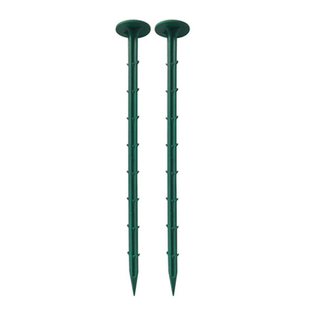 100 pinzas de plástico verde para tienda de campaña de jardín de 30 cm, grapas de tela de paisaje, anclajes de barrera de malezas resistentes para mantillo geotextil y cubierta del suelo