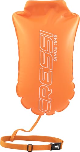 CRESSI Glide Swim Buoy 28 L Orange – Boa Arancione di Segnalazione Gonfiabile Pratica e Compatta per Massima Visibilità di Nuotatori, Snorkelisti e Triatleti in Mare o Acque Libere Libere