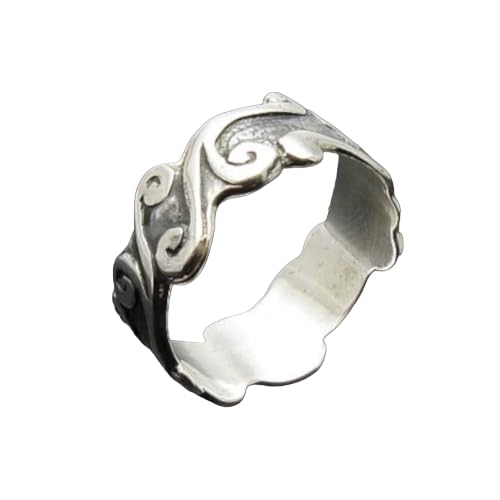 Bague argent sterling véritable 10 mm anneau étoiles mixte