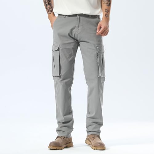 Plaid&Plain Mens Cargo Pants Taperd Cargo Pants for Men Stretch Cargo Pants with 6 Pockets2