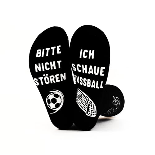 Divertidos regalos de fútbol para hombres, calcetines de fútbol con texto en alemán 'Bitte nicht stören Ich schaue Fußball Geburtstagsgeschenk kleinigkeit Fußballliebhaber Herren Damen Jungen Sohn