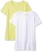 Produktbild Amazon Essentials Damen-T-Shirt, klassisch, kurzärmlig, Rundhalsausschnitt, 2er-Pack, yellow/white, Small