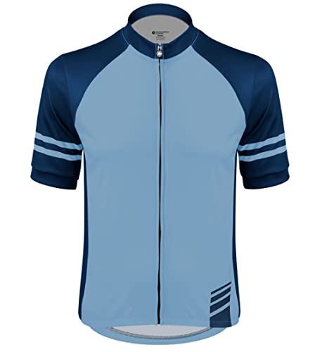 AERO|TECH|DESIGNS Men's Tall Fit USA Classic Printed Cycling Jersey (Navy Blue, Large)