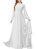 CICDONW Chiffion Women's Muslim Dresses 2024 Islamic Ramadan Abaya Dress Maxi Dresses Moroccan Dubai Long Evening Gowns White