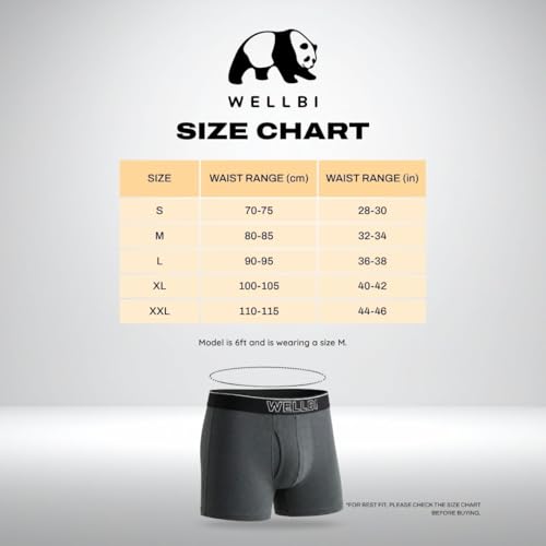Image of Wellbi Mens Bamboo-Cotton Solid Trunks | 3x Softer Than Cotton | Breathable | Moisture-Wicking | 5x Odour Control | 4-Way Stretch | No Ride-Up Underwear