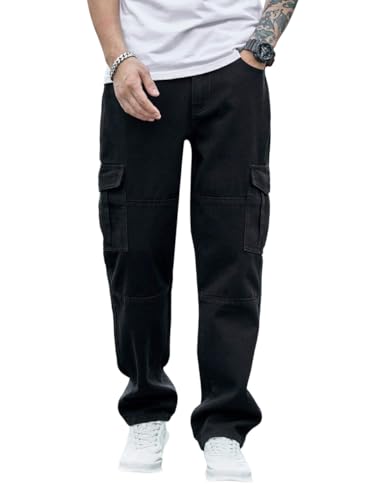 Image of Men Loose Fit Men's Flip Pocket Cargo || Mens Stylish Cotton Loose Fit Denim Jeans || Multi-Pocket Styling || Perfect for Casual Fashion || Comfortable Classic Men's Outerwear (MDJ-3)