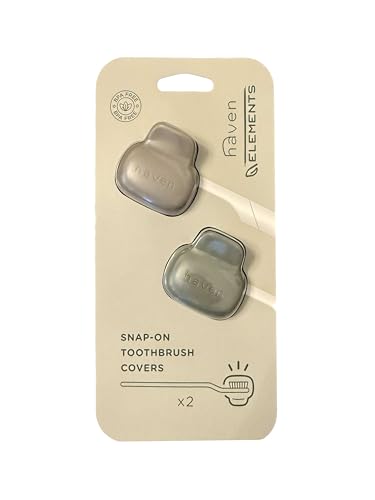 Image of Haven Toothbrush Cover - Fits Electronic and Manual Toothbrushes - Toothbrush Case Holder for Travel - Set of Two Tooth Brush Cap Protectors (Sand & Terra)