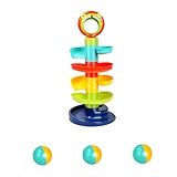 Milisten Lernspielzeug Ab Monate Montessori Drehspielzeug Bunten Kugeln Pädagogisches Stadt Kugelbahnspiel Feinmotorik Hand-Auge-koordination Und Sozialem Spielen
