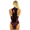 XINLIANYI Vinyl Half Turtleneck Bodysuit Back Zipper Catsuit Customizable White #2