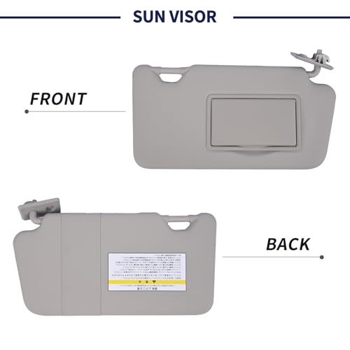 Magimaker Passenger Side Sun Visor Fit for Nissan Versa 2013 2014 2015 2016 2017 2018 2019 Replace 96400-3WC0A Front Right | Sun Protection Shade | Makeup Mirror | Gray by Magimaker - Image 6