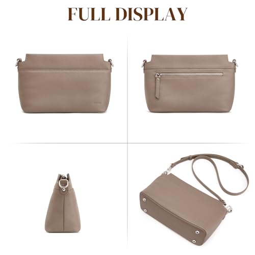 Image of S-ZONE Crossbody Bags for Women Genuine Leather Purses Small Shoulder Bag Designer with Adjustable Strap