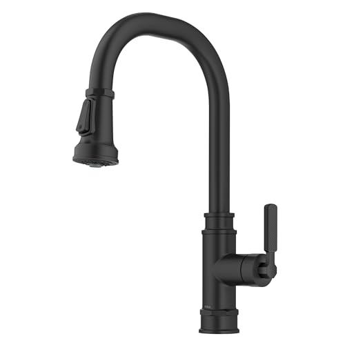 KRAUS Allyn Transitional Industrial Pull-Down Single Handle Kitchen Faucet in Matte Black, KPF-4101MB - image 1