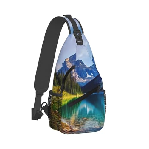 Sling Bag para Mujer y Hombre, Bolso Cruzado Negro miniatura 7