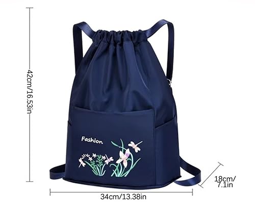 Image of SRZ School Bag College Bag Backpack for women Travel bag Polyester Trendy Stylish Backpack Drawstring Embroidery