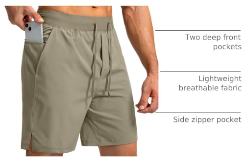 Image of Soothfeel Men's Running Shorts with Zipper Pockets 9 inch / 7 inch / 5 inch Quick Dry Eight Basketball Gym Workout Athletic Shorts