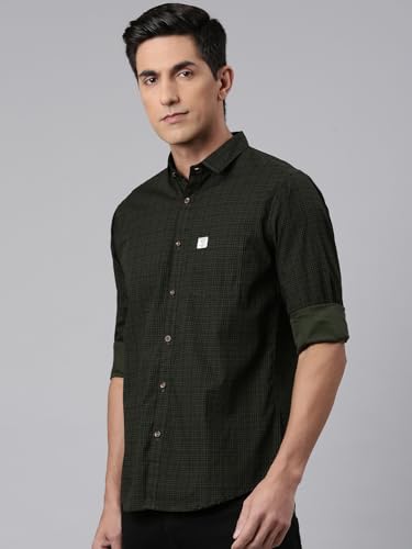 Image of Majestic Man Men's Comfort Slim Fit Pure Cotton Opaque Checked Casual Shirt
