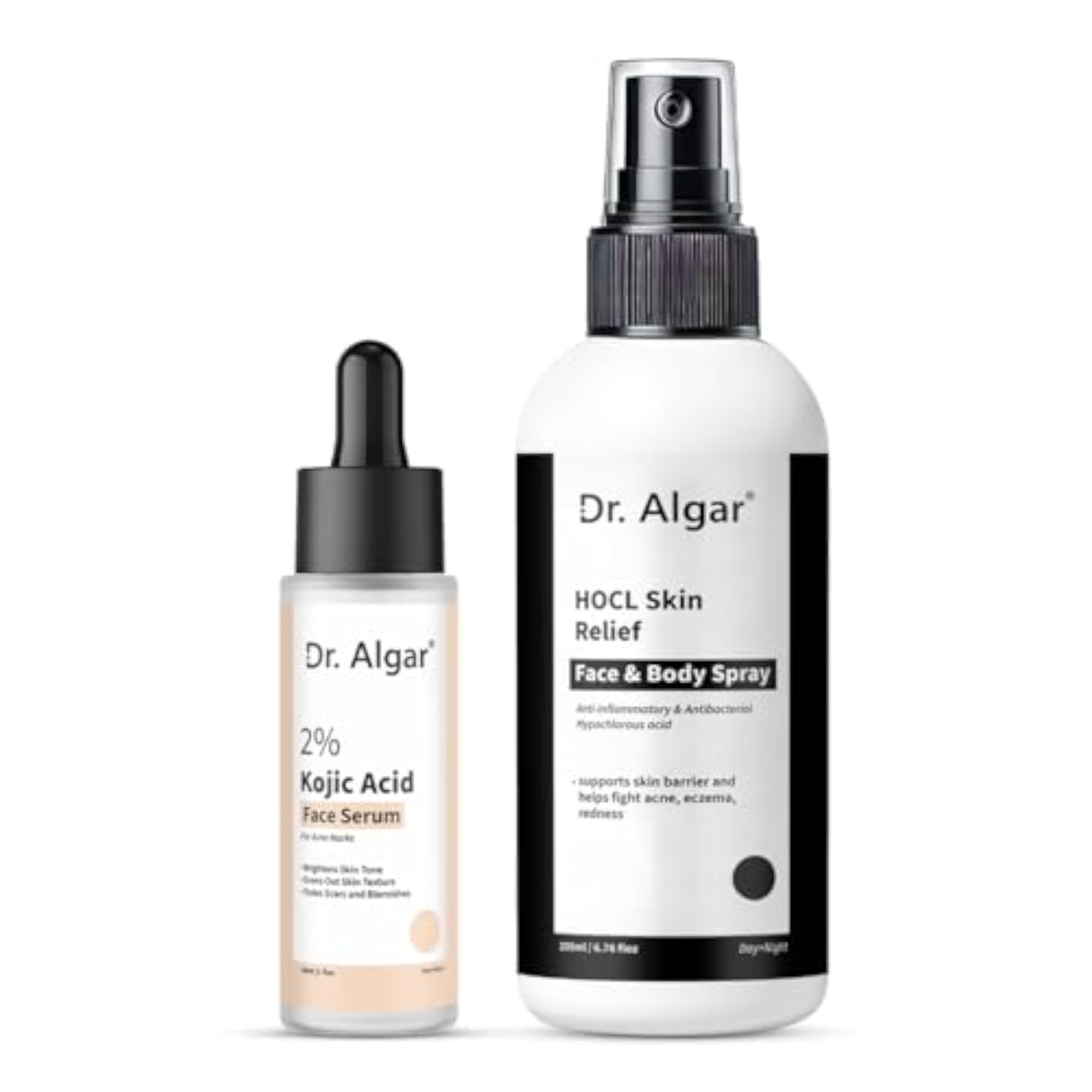 Kojic Acid Face Serum + HOCL Spray, Skin Care Combo