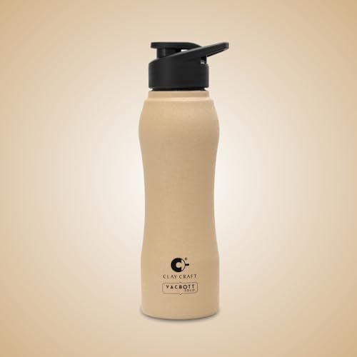 Image of Clay Craft Vacbott Neo Single Walled Non Insulated Water Bottle -1000 ml - 1 Piece (Beige)