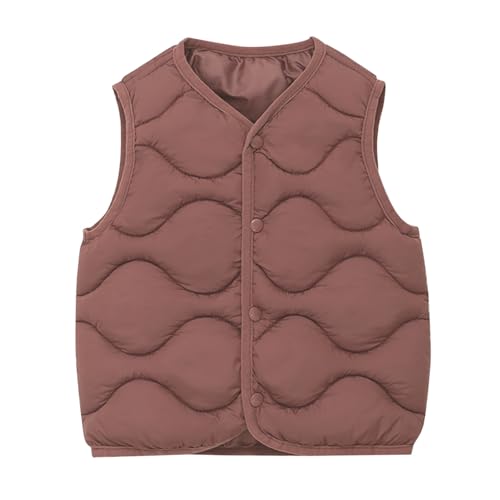Toddler Puffer Vest Boys Girls Quilted Down Vest Warm Winter Jacket Lightweight Sleeveless Buttons Coat Jacket for 1-10 Years