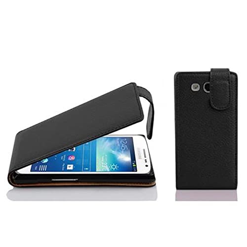 cadorabo Coque pour Samsung Galaxy Express 2 en Noir DE Jais - Housse Protection en Style Flip en Similicuir Structuré - Etui Poche Folio Case Cover