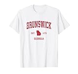 Photo Gallery brunswick georgia ga vintage sports design stampa rossa maglietta Photo Gallery brunswick georgia ga vintage sports design stampa rossa maglietta