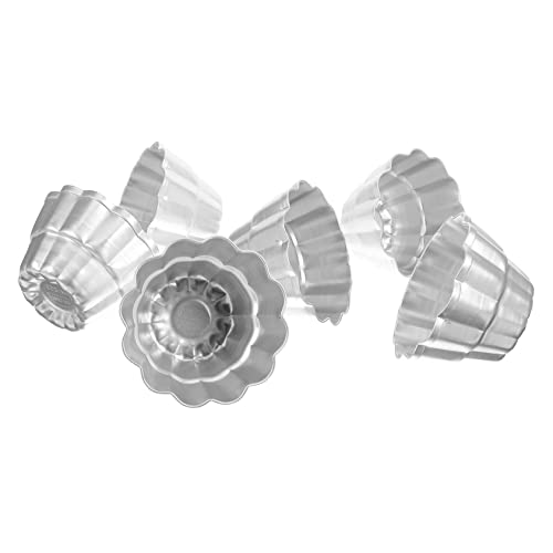 Cabilock 6pcs Aluminum Alloy Baking Tart and Jelly Molds Non Stick Pudding Mold for Desserts Pudding and Muffins for Home Baking and Celebrations