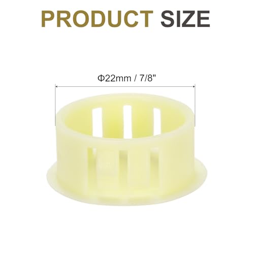 Image of MECCANIXITY 64PCS 22mm(7 /8 inch) Beige Plastic Hole Plugs, Flush Type Panel Hole Plugs Insert End Caps for Locking Hole Tubes Furniture Cabinet