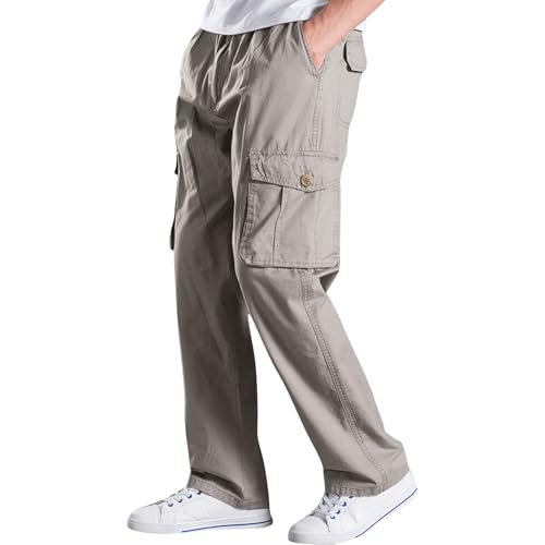 Big and Tall Parachute Cargo Pants for Men Stretch Lightweight Hiking Work Pants with Multi Pockets