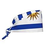 WHJDPP Uruguay-Flagge, Druck-Reinigungs-Arbeitskappe, Kochmütze für Damen und Herren, für Chirurgie, Stillen, Schwarz