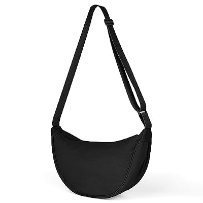 Aucuu Borsa a Tracolla in Nylon da Donna, Mezzaluna a Spalla con Tracolla Regolabile, Tinta Unita per Shopping e Viaggio