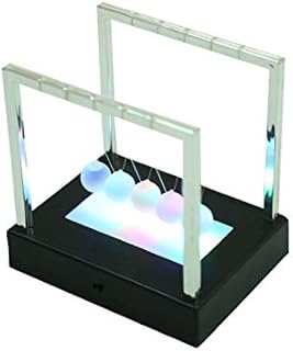 5 Balls Colorful Led Newtons Cradle Pendulum Desk Toy Physics Science Balance Balls Cool Stuff Desk Ornaments for Bedroom Office Men Gift