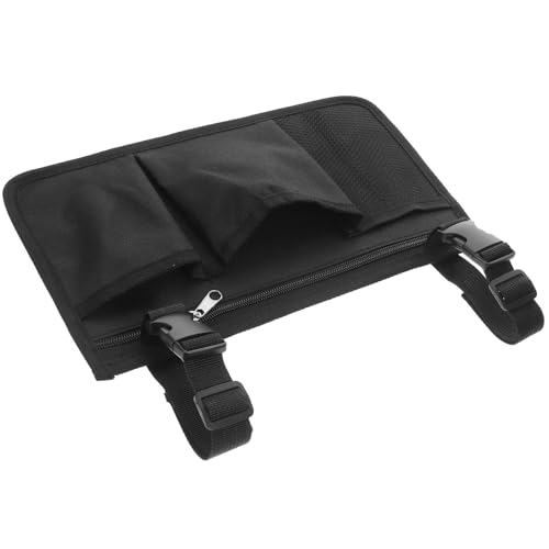Operitacx Bolsa Colgante para Andador Plegable y Silla de Ruedas, Bolsa Lateral de Tela Oxford Negra, Desmontable y Portátil para Almacenamiento en Viajes y Uso Diario