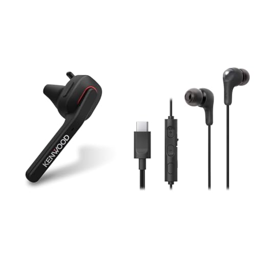 【セット買い】 JVCケンウッド KENWOOD KH-M500-B 片耳ヘッドセット ブラック & JVCケンウッド JVC HA-FR9UC-B イヤホン 有線 マイク付き タイプC カナル型 USB Type-C 1.2m ブラック HA-FR9UC
