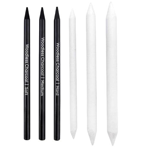 Disegno Schizzo Matite Nero,Carbone,Arboncini per Schizzi,Matites Nere a Carboncino,Set di Matites a Carbone,Matite Senza Legno,Carboncino da Disegno