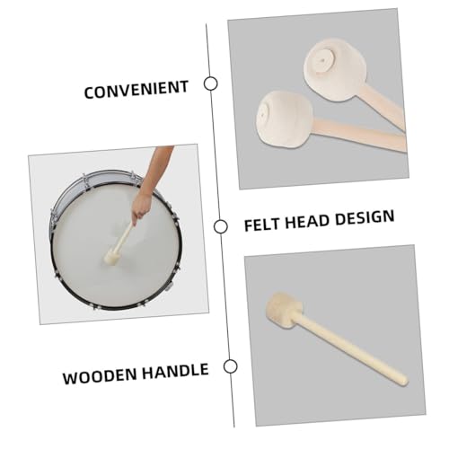 Baquetas BESTonZON, 2 piezas, de fieltro y madera, para percusión, batería, bombo y tambores de marcha y banda, agarre cómodo miniatura 3