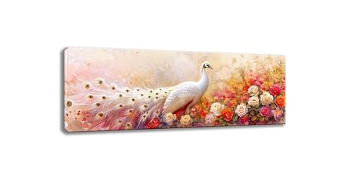 Broderie Diamant Cristal Painting de Qualité : Chef-d'œuvre Paon Ronds en 80x240cm