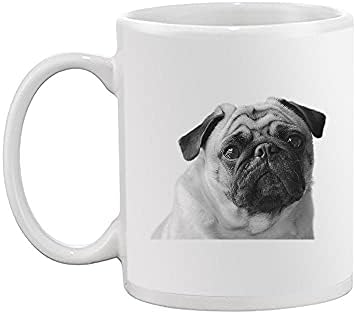 Shutterstock - Taza con cara triste, imagen de Pug...