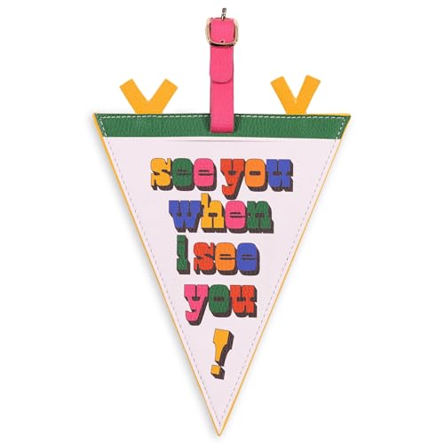 ban.do Getaway Vegan Leather Luggage Tag, Large Novelty Luggage Identifier, Cute Suitcase Tag, Pennant