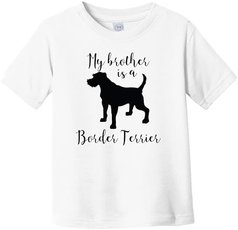 My Brother is A Border Terrier Cute Dog Silhouette Infant Toddler...